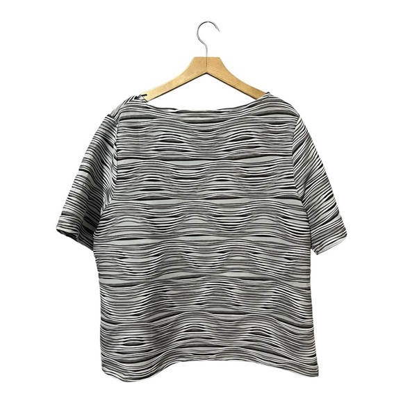 Chico's Size 3 (XL) Top Blouse Textured Boxy Short Sleeves Career Office Work - Picture 2 of 5